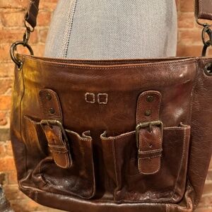 Bed Stu  Parton leather Crossbody Dark Brown Satchel/messenger bag
